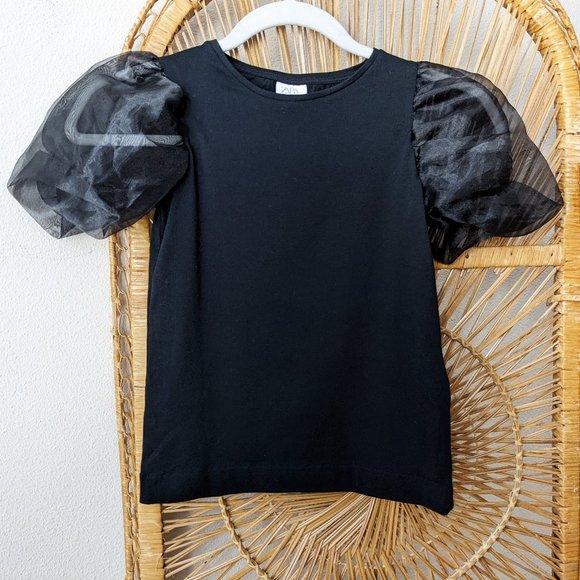 Zara Other - Zara organza sleeve top black